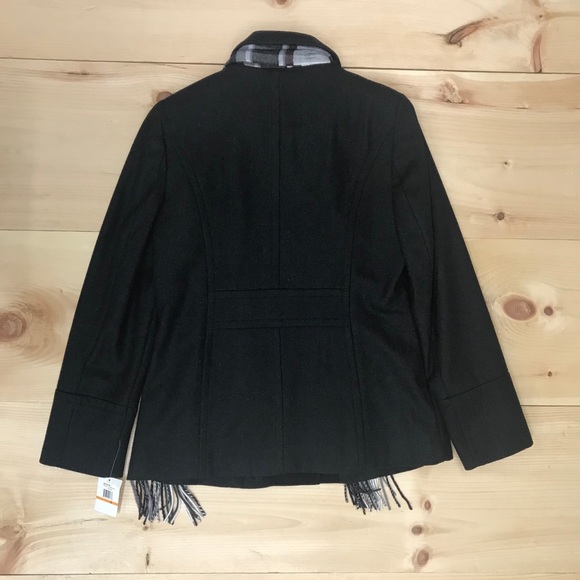 NWT,Nautica wool blend pea coat charcoal/black - Picture 4 of 10